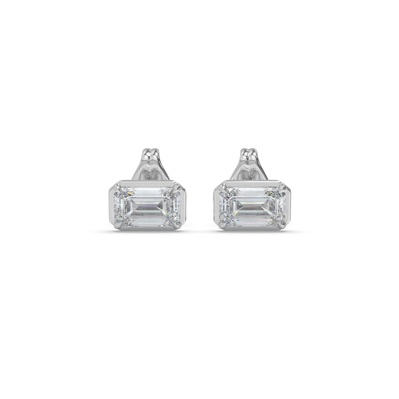 PRONG SET EMERALD CUT STUDS
